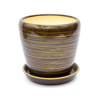 Вазон Грация №1 глянец шоколад-золото 10л купить