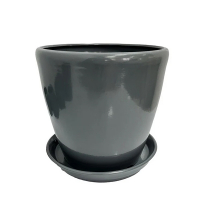 Вазон Грація №4 (1,2л) глянець графіт купить