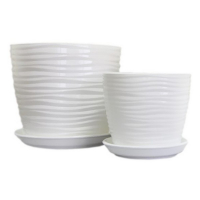 Вазон Грация №1 Волна глянец белый 7,0л купить