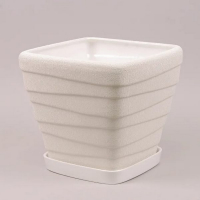 Вазон Квадрат Волна №2 шелк белый купить