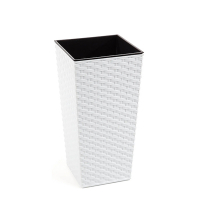 Кашпо Финезия 300х300 с вазоном вкладкой ротанг белый купить