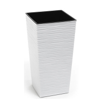 Кашпо Финезия 250х250 с вазоном вкладкой долото белый купить