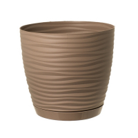 Вазон Sahara серо-бежевый 11 см с поддоном купить