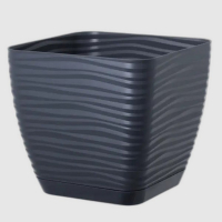 Вазон Sahara квадрат антрацит 13см з піддоном купить