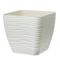 Вазон Sahara квадрат кремовый 17см с поддоном купить