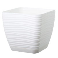 Вазон Sahara квадрат білий 23 см з піддоном купить