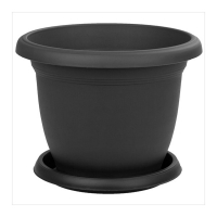 Горшок Villa 8,8л с поддоном антрацитовый Serinova купить