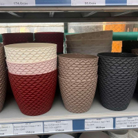 Вазон Вязка с подст №1 0,75л серый купить