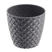 Вазон Вязка с подст №3 3,0л серый купить