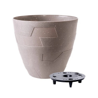 Вазон Керамо со вставкой 24.5*22см капучино бетон купить
