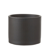 Кашпо Edelman Era pot round рельефный 28 cм черный матовый купить